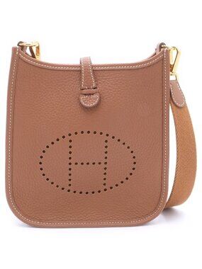 Hermes Evelyne TPM Gold Taurillon Clemence Shoulder Bag